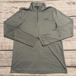 Under Armour Long Sleeve 1/4 Zip Pullover Loose Heatgear Gray Men's Size Small